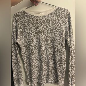 Leopard long sleeve waffle